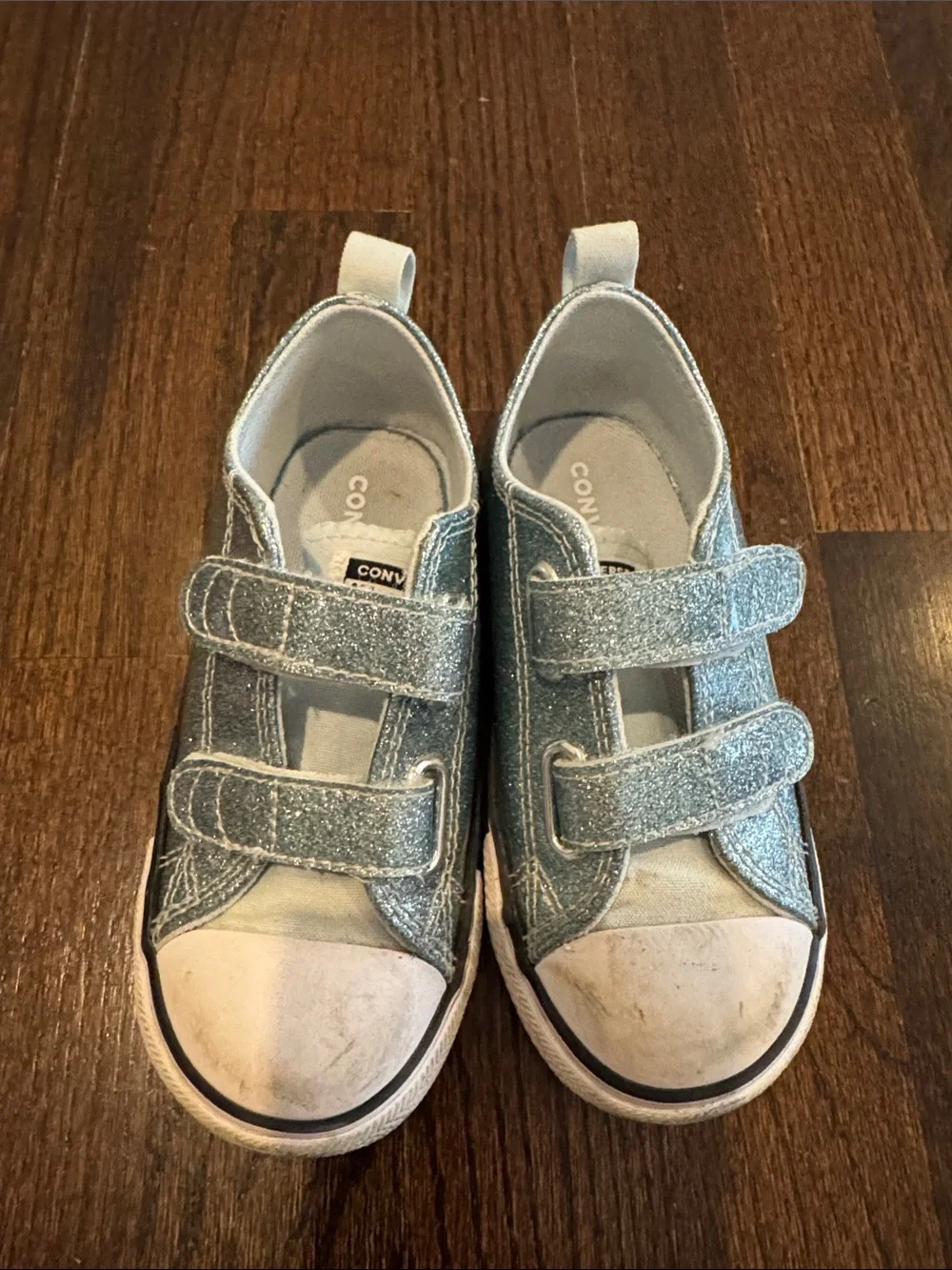 Converse Chuck Taylor All Star Glitter Sneakers Winter Slay Blue Toddler Girls 9